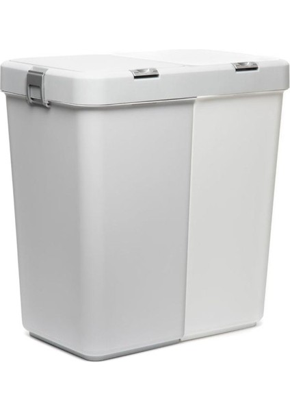 Elite Duo Laundry Çamaşır Sepeti - Gri / Beyaz - 80 Lt 1 Adet