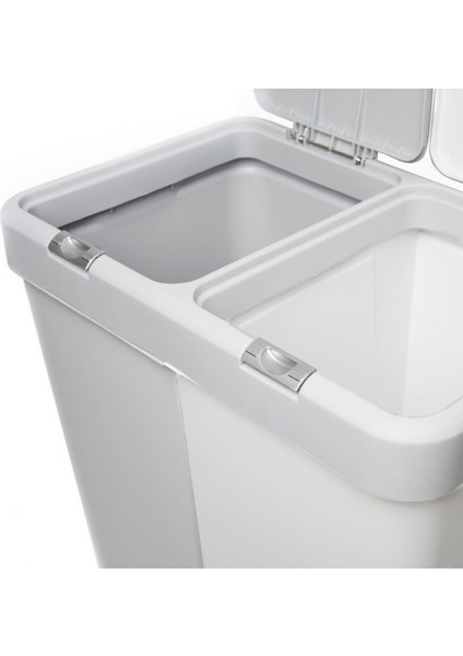 Elite Duo Laundry Çamaşır Sepeti - Gri / Beyaz - 80 Lt 1 Adet