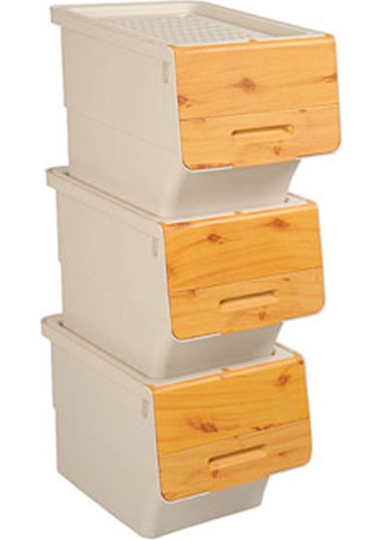 Elite Free Box Organızer 3'lü Bambu Saklama Kutusu 3 x 12 Lt 1 Adet