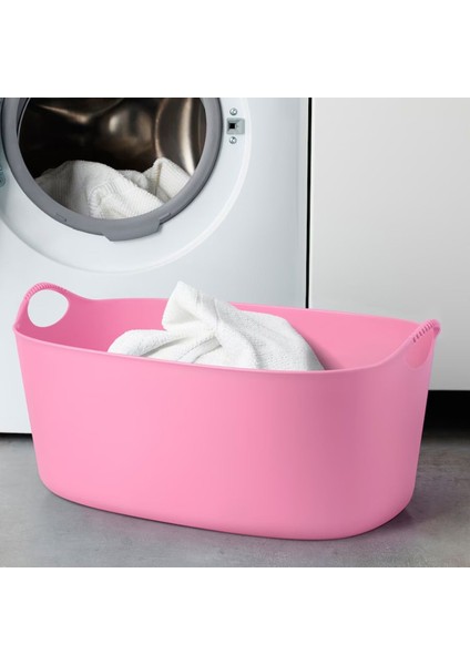 Elite Torkıs Pembe 35 Lt Esnek Büyük Çamaşır Sepeti 1 Adet