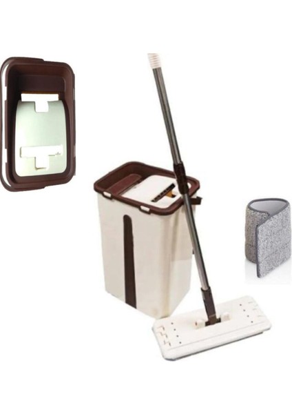 Elite Microfiber Tablet Mop 5 Paspaslı Temizlik Seti 6+6=12 Litre Kova+Metal Sap 5ADET Paspas Fiyata Dahil 1 Adet