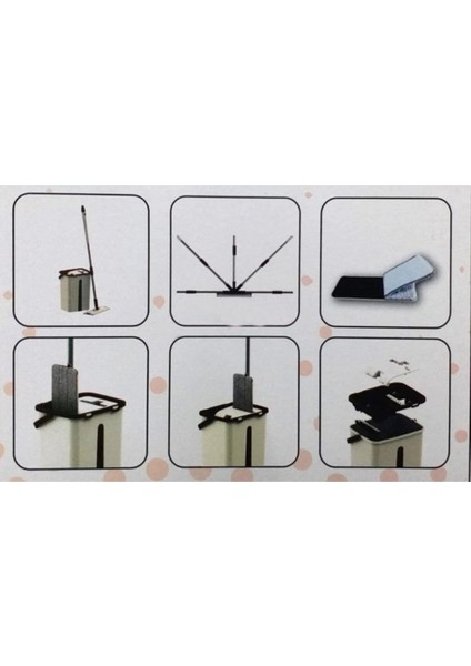 Elite Microfiber Tablet Mop 5 Paspaslı Temizlik Seti 6+6=12 Litre Kova+Metal Sap 5ADET Paspas Fiyata Dahil 1 Adet