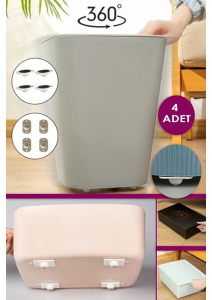 Elite Pratik 4lü 360 Derece Döner Tekerlek Bilyeli Eşya Kaydırma Aparatı Yapışkanlı Kolay Taşıma Bilyeleri 1 Adet