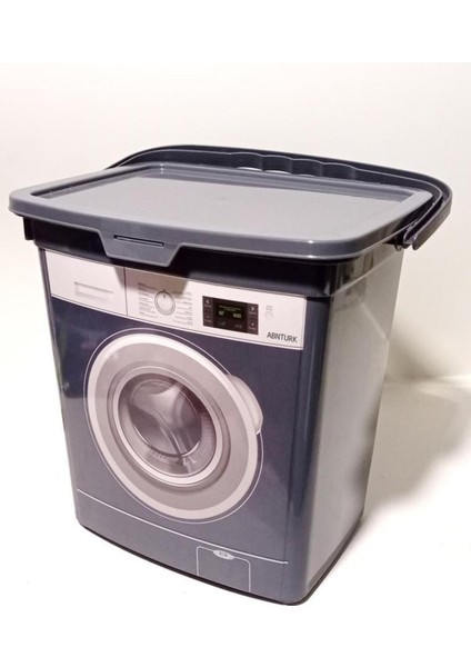 Elite Gri Renk Çamaşır Makinası Dizayn Çok Amaçlı Kapaklı Kova 6 Lt Detarjan Kutusu Kirtutmaz Özel Plastik 1 Adet fiyatları