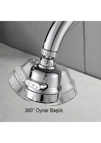 Sunup SN-27115 3 Kademeli Tasarruflu Musluk Başlığı 360 Derece