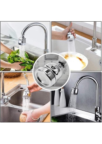 Sunup SN-27115 3 Kademeli Tasarruflu Musluk Başlığı 360 Derece