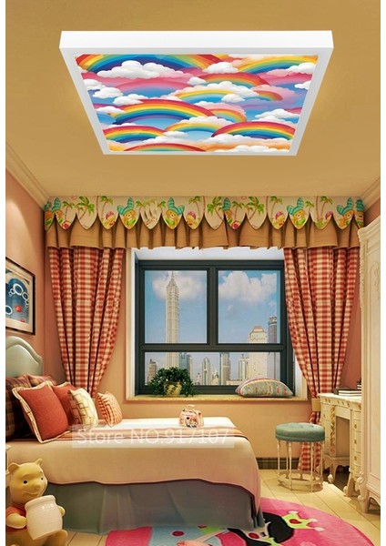 Modern Çocuk Odası LED Lamba, 60WATT Göz Yormayan Işık Gücü, Özel Yapay Zeka Tasarımlı Avize, 60X60