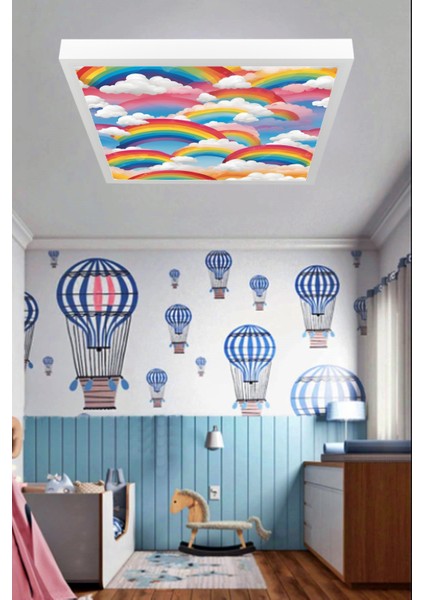 Modern Çocuk Odası LED Lamba, 60WATT Göz Yormayan Işık Gücü, Özel Yapay Zeka Tasarımlı Avize, 60X60 modelleri