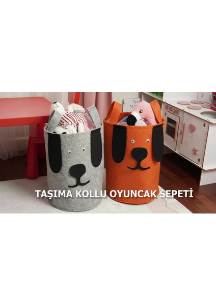 Elite Çocuk Odası Düzenleyici Oyuncak Saklama Sepeti Kirli Çamaşır Sepeti Köpek Tasarım Oyuncak Kutusu 1 Adet