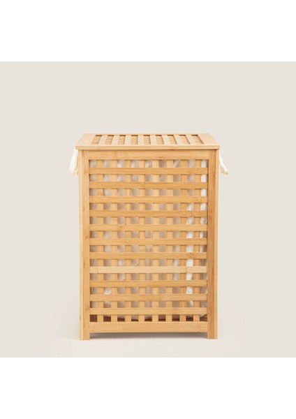 Elite Bambu Çamaşır Sepeti 58X40 cm Natural 1 Adet