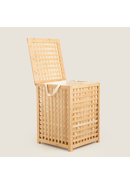 Elite Bambu Çamaşır Sepeti 62X45 cm Natural 1 Adet
