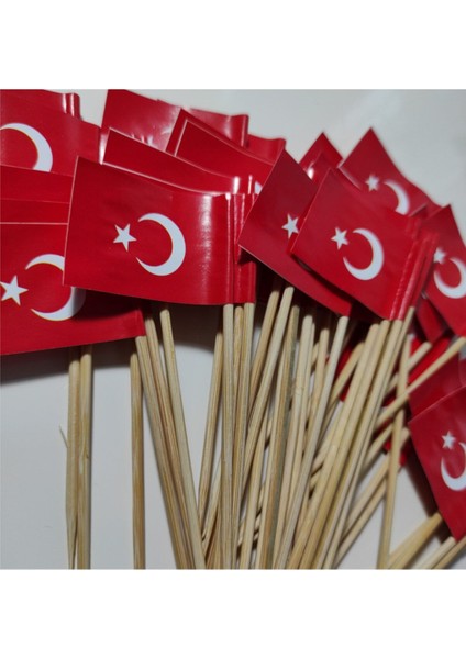 Elite Türk Bayraklı Kürdan 25 Adet 12CM 1 Adet