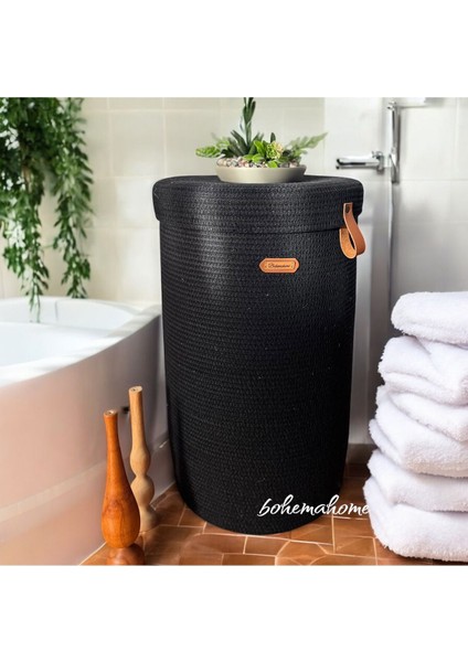 Elite Siyah Kirli Çamaşır Oyuncak Sepeti Banyo Sepeti Çok Amaçlı Dekoratif Sepet Düzenleyici 1 Adet