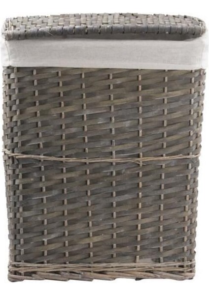 Elite Gri Hasır Dikdörtgen Çamaşır Sepeti 34X22X40CM 1 Adet
