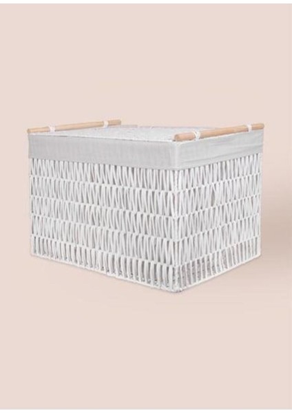 Elite Cesta Hasır Organizer Sepet Beyaz 62X42X42 cm SPT0073 1 Adet