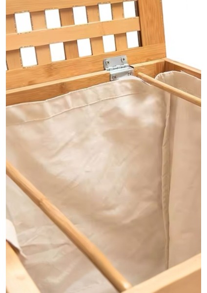 Elite Bambu Kirli Çamaşır Sepeti Oyuncak Sepeti Naturel Banyo Kirli Çamaşır Sepeti 58X40CM 1 Adet indirimleri