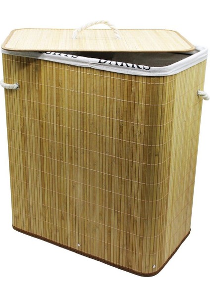 Elite 2 Bölmeli̇ Katlanabi̇li̇r Ahşap Ki̇rli̇ Çamaşir Sepeti̇ (4767) - MCT4630-2015 1 Adet