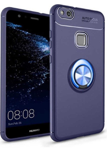Elite Huawei P10 Lite Kılıf Kamera Korumalı Yüzüklü Standlı Silikon Kapak 1 Adet
