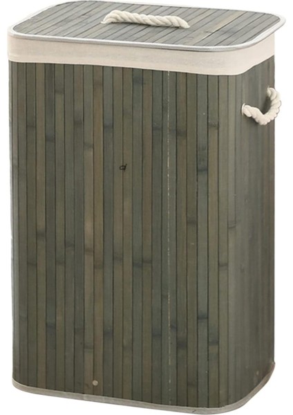 Elite Antrasit Bambu Çamaşır Sepeti Kare 35X35X50 cm 1 Adet