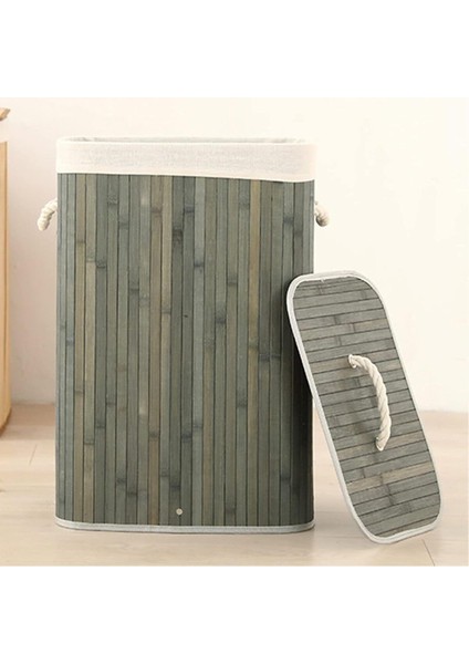 Elite Antrasit Bambu Çamaşır Sepeti Kare 35X35X50 cm 1 Adet modelleri