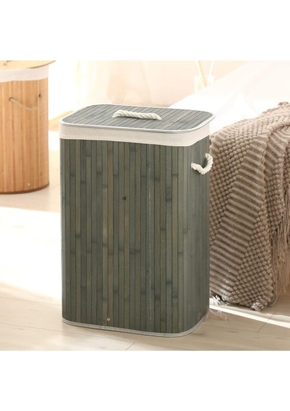 Elite Antrasit Bambu Çamaşır Sepeti Kare 35X35X50 cm 1 Adet fırsatları