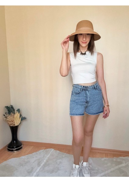 Yıkamalı Desenli Denim Kot Şort fiyatları