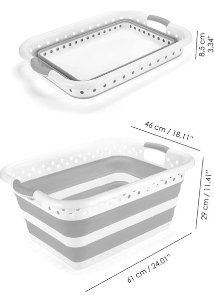 Elite Katlanabilir Silikon Çamaşır Sepeti, Akordiyon Büyük Boy Katlanır Çamaşır Sepeti 1 Adet modelleri