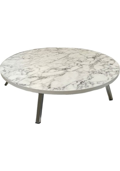 Elite Katlanabilir Metal Ayaklı Ahşap Yer Sofrası 60CM Çapında Sağlam Suntalam Çift Yüz Çizilmez Kaplama 1 Adet