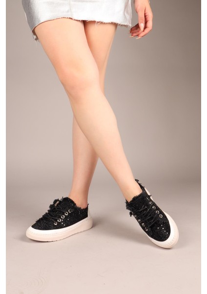 Bianca Çok Taşlı Kot Sneakers Siyah modelleri