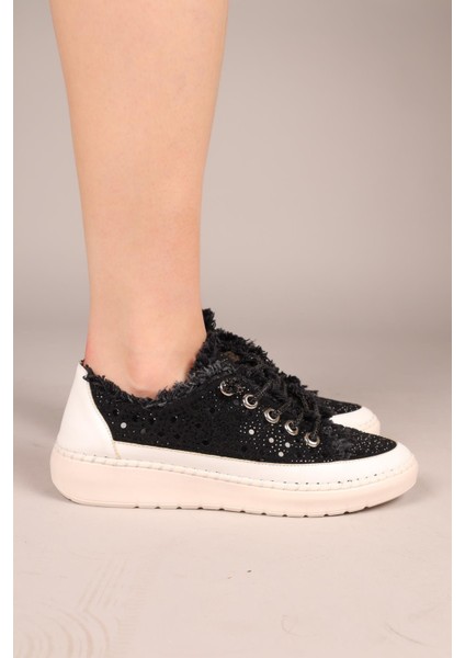Bianca Çok Taşlı Kot Sneakers Siyah indirimleri