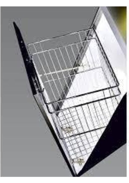 Elite Kapağa Monte. Askılı Tel-Metal Çamaşır Sepeti-Wire Laundry Basket 33X30X50 DAÇ-208 1 Adet