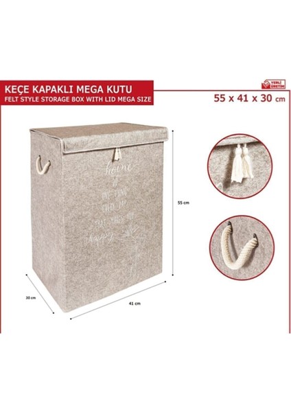 Elite Gül Kurusu Çizgili Çamaşır Sepeti 1 Adet