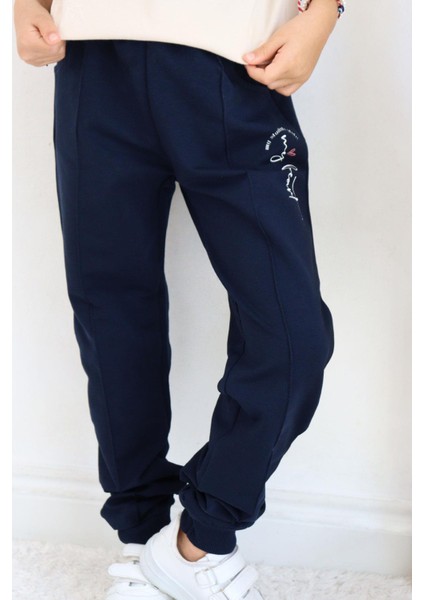 Kız Çocuk Eşofman Altı Çima Dikiş Detaylı Cepli 3-7 Yaş, Lacivert fiyatları