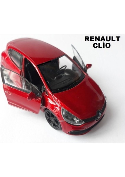 Renault Clio Diecast Metal Araba Kapı Açılır 1.36 Kırmızı Reno Clıo