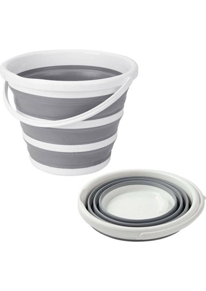 Elite Katlanabilir Multi 5'li Set - Sepet, Kova, Maşrapa, Badya, Süzgeç Katlanır Akordiyon Temizlik Seti 1 Adet