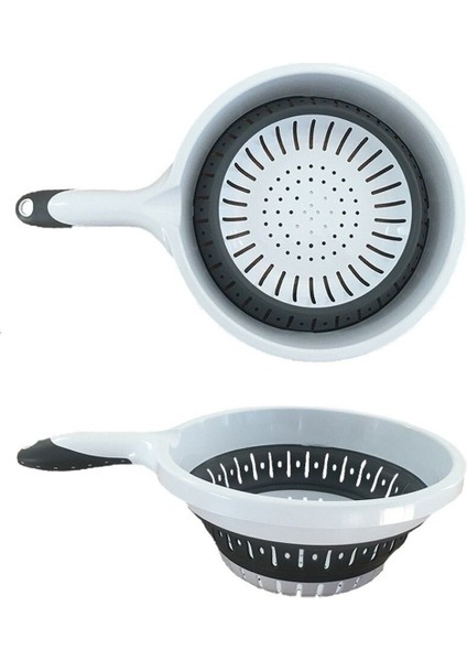 Elite Katlanabilir Multi 5'li Set - Sepet, Kova, Maşrapa, Badya, Süzgeç Katlanır Akordiyon Temizlik Seti 1 Adet