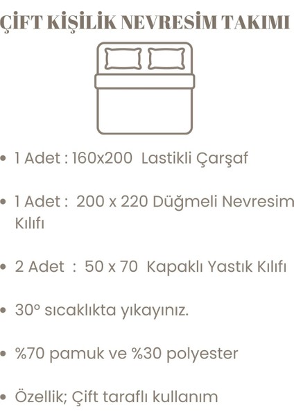 Elite Ruby Desenli Çift Kişilik, Lastikli Çarşaflı, Çift Taraf Kullanımlı Nevresim Takımı 1 Adet