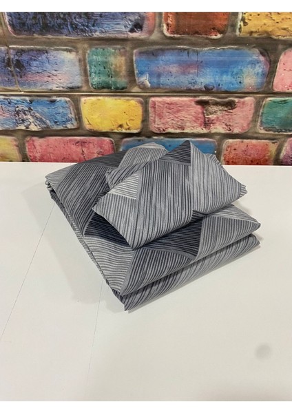 Elite Tek Kişilik Nevresim Çarşafsız Pamuklu Parke Gri Yorgan Yastık Kılıflı 160X220 cm Nevresim Seti 1 Adet fırsatları