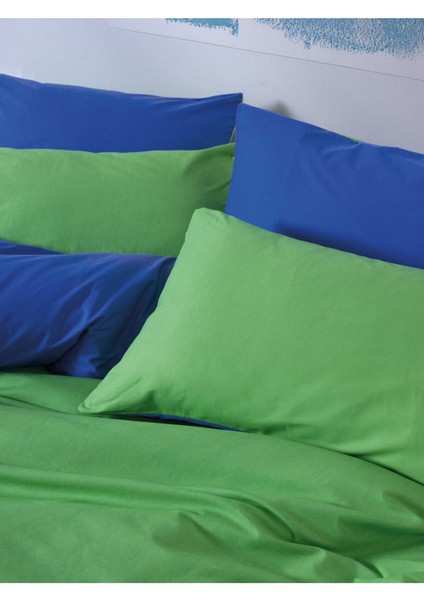 Elite Popping Colors Çift Kişilik Lastikli Çarşaflı Nevresim Takımı Sage Yeşil-Mavi 1 Adet modelleri