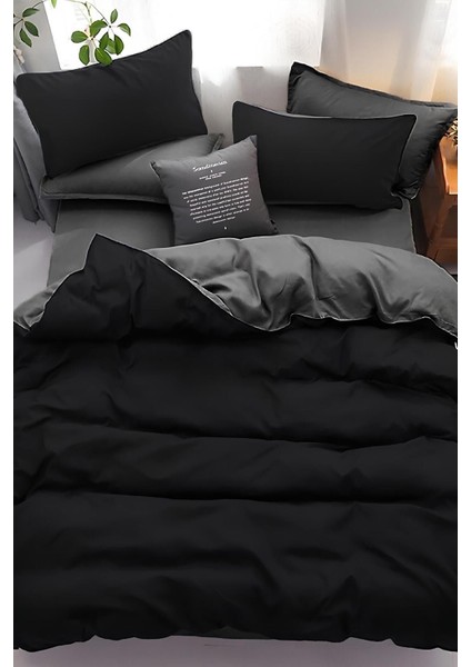 Elite Dark Serisi Tek Kişilik Çift Taraflı Nevresim Takımı Black - Grey 1 Adet