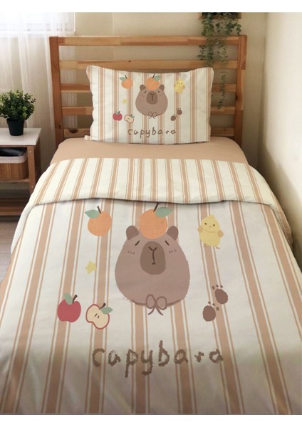 Elite Capybara Desenli Tek Kişilik Flanel Nevresim Takımı 160X220 cm 1 Adet