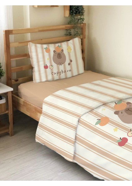 Elite Capybara Desenli Tek Kişilik Flanel Nevresim Takımı 160X220 cm 1 Adet