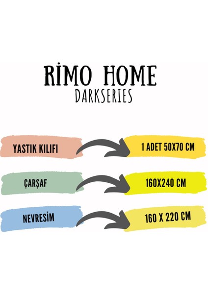 Elite Dark Serisi Tek Kişilik Çift Taraflı Nevresim Takımı Black - Grey 1 Adet