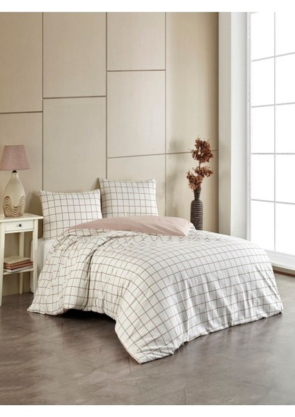Elite Life Çfit Taraflı S.kahve Ekose 160X220 Tek Kişilik Nevresim Seti S.khvekosesetek(Çarşafyoktur) 1 Adet