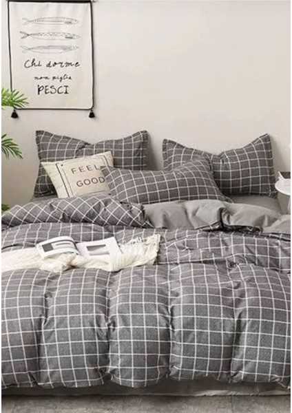 Elite Basic Kare Çizgi Çift Kişilik Nevresim Seti 0210639 1 Adet