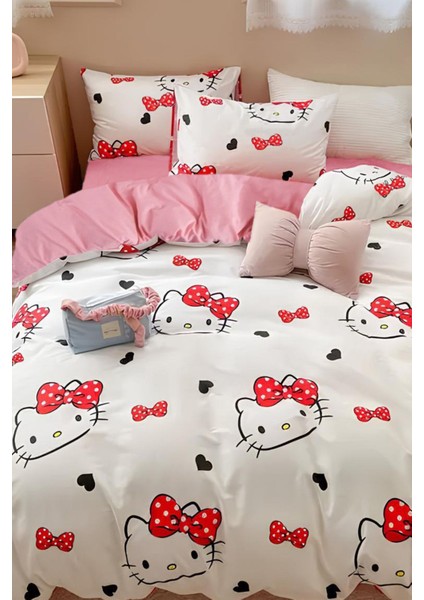 Elite Çarşafı Lastikli Tek Kişilik Nevresim Takımı Hello Kitty 1 Adet