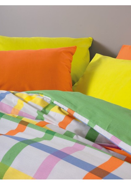 Elite Popping Colors Çift Kişilik Lastikli Çarşaflı Nevresim Takımı Hype Yeşil 1 Adet modelleri