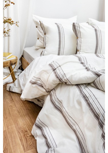Elite Harmony Hues Ipliği Boyalı Doğal Çift Kişilik Nevresim Takımı (Çarşafı Lastikli) 1 Adet
