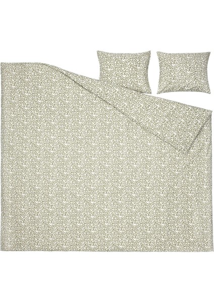 Elite Sorgmantel, Çift Kişilik Nevresim Seti, Beyaz-Yeşil, 240X220/50X60 cm Çift Kişilik Nevresim Seti 1 Adet