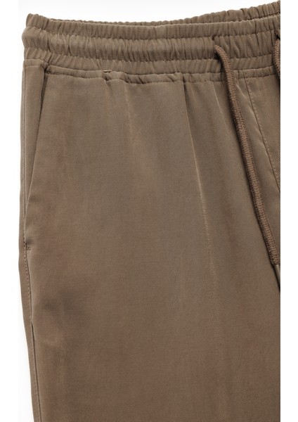 Yeni Sezon Viskon Cep Detaylı Rayon Tapered Beli Bağcıklı Eşofman Pantolon